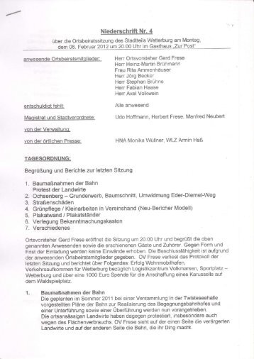 Hiedersehrift Nr, 4 - Bad Arolsen