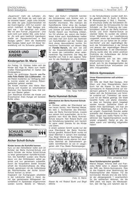 Stadtjournal Ausgabe 45/2013 - Stadt Bad Saulgau