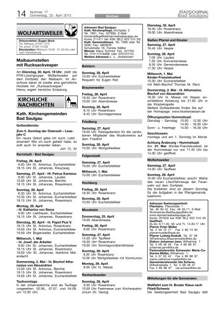 Stadtjournal Ausgabe 17/2013 - Stadt Bad Saulgau