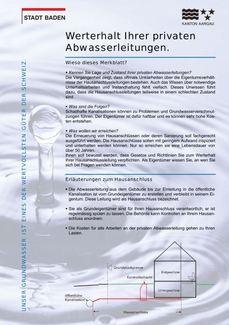 Werterhalt Ihrer privaten Abwasserleitungen [PDF ... - Stadt Baden
