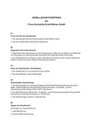 Gesellschaftsvertrag der Kraft- und Wärme GmbH - Stadt Bad Soden ...