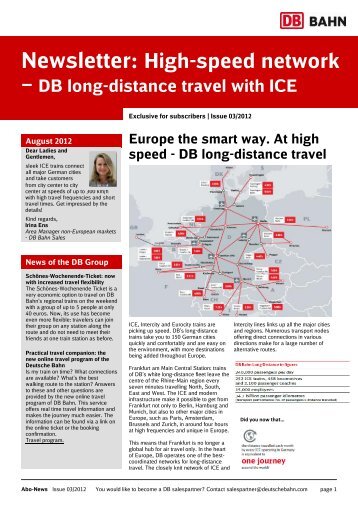 Newsletter: High-speed network – DB long-distance travel ... - Bahn