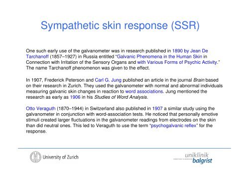 The Autonomic Nervous System in Human SCI - Uniklinik Balgrist