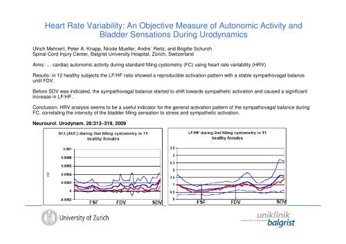 The Autonomic Nervous System in Human SCI - Uniklinik Balgrist