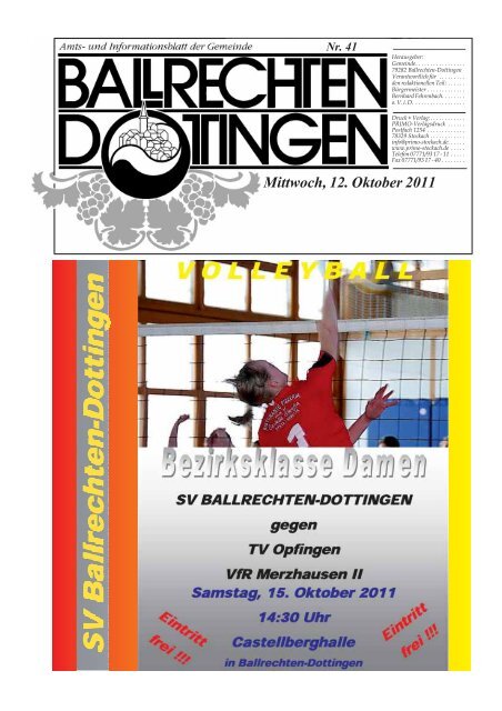 Ausgabe Nr. 41/2011 - Ballrechten-Dottingen