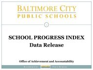 What is the School Progress Index? - Baltimore City Public Schools