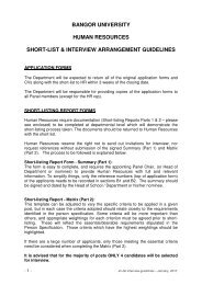 Short-List & Interview Arrangement Guidelines ... - Bangor University