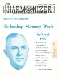 March 1960, Vol. 20 No. 2 - Barbershop Harmony Society