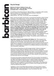 Pop Art Design press release - Barbican