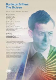 Barbican Britten: The Sixteen, 22 Nov