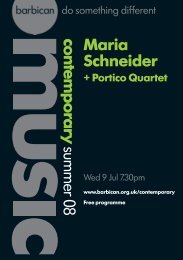 Download your Maria Schneider programme here [pdf ... - Barbican