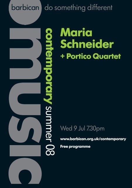 Download your Maria Schneider programme here [pdf ... - Barbican