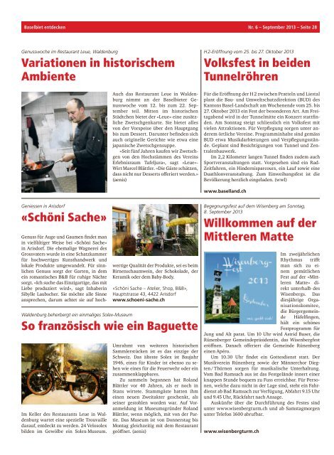 Baselbiet entdecken, Nr. 6 - Baselland Tourismus