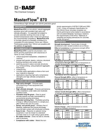 MasterFlow 870 TDS - BASF Construction Chemicals Pacific