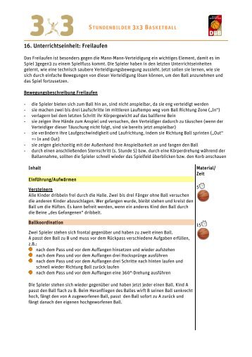 16. Unterrichtseinheit: Freilaufen - Deutscher Basketball Bund