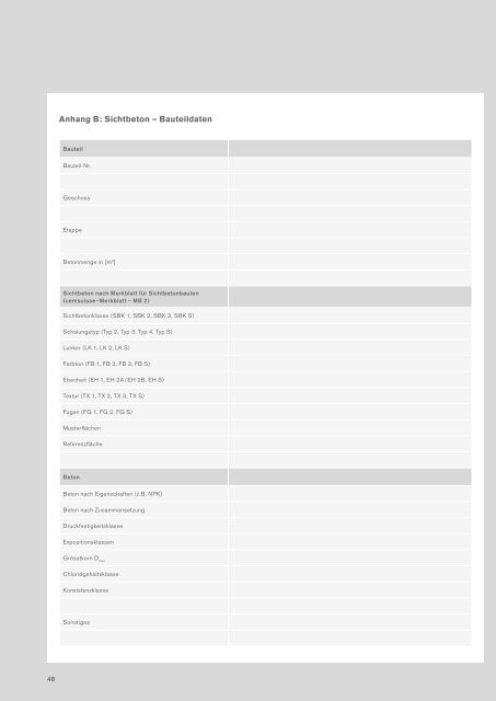 Merkblatt für Sichtbetonbauten - BETONSUISSE