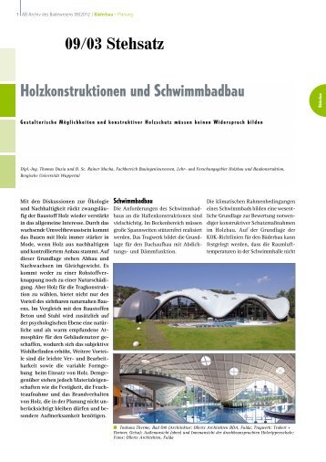 B−derbau 09.12 - Baukonstruktion & Holzbau - Bergische ...
