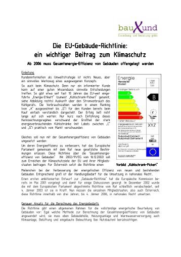 Die EU-Gebäude-Richtlinie: Richtlinie: Richtlinie: ein ... - bauXund