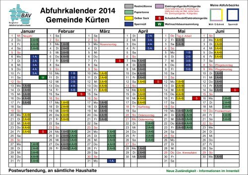 Abfuhrkalender 2014 - Bergischer Abfallwirtschaftsverband