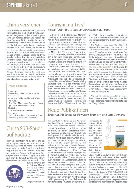 Newsletter Mai 2013 - BayCHINA