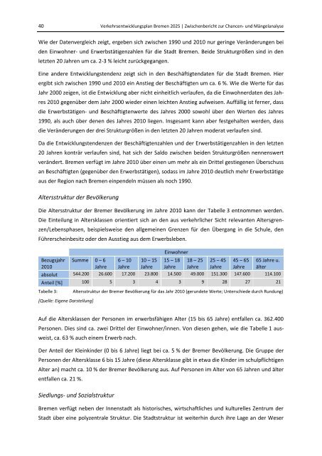 Zwischenbericht zur Chancen- und Mängelanalyse - Der Senator für ...