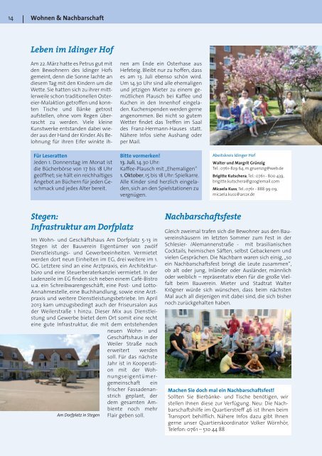 Lebensräume Sommer 2013 - Bauverein Breisgau eG