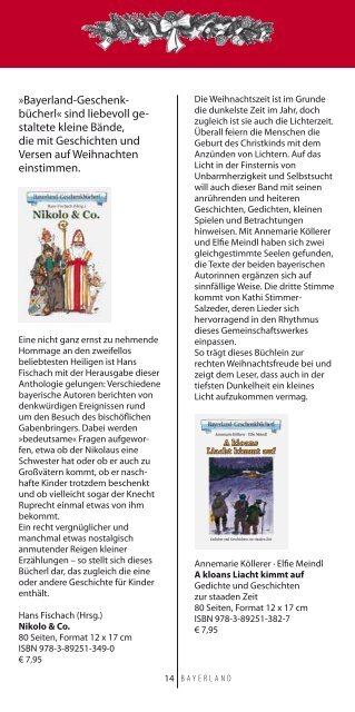 Advents- und Weihnachtszeit Prospekt - Bayerland