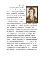 Goethes Leben 1749 ist eine der weltberühmtesten Autoren ...