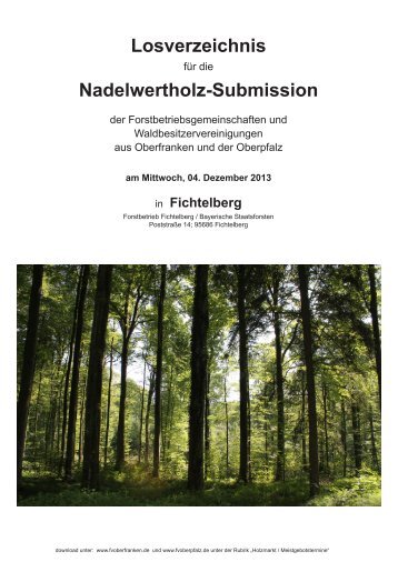 Losverzeichnis Privatwald - Bayerische Staatsforsten