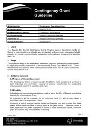 Contingency Grants Guideline - Bayside City Council - Vic.gov.au