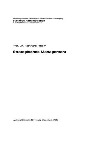 Strategisches Management - Universität Oldenburg
