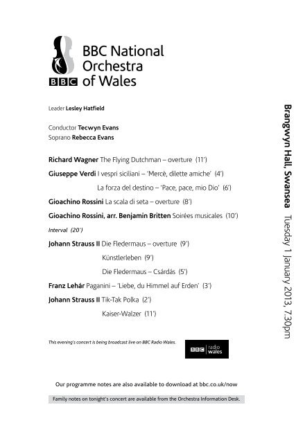 Find Out More By Downloading Our Programme Notes Bbc