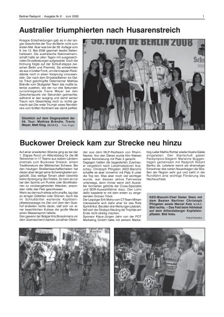 Buckower Dreieck kam zur Strecke neu hinzu - Berliner Radsport ...