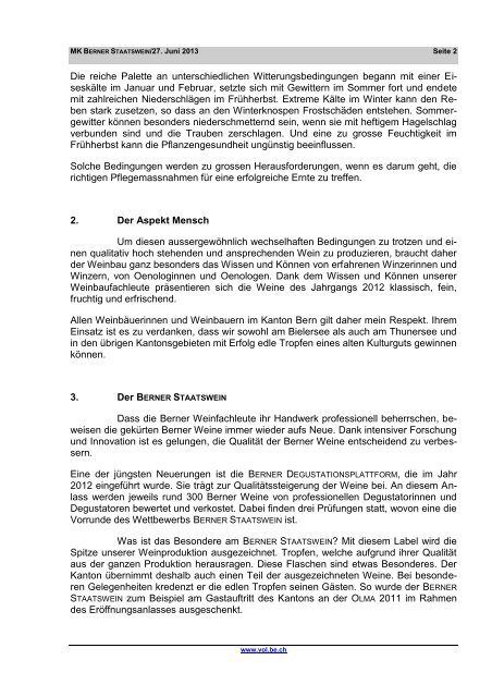 Referat von Regierungsrat Andreas Rickenbacher ... - Kanton Bern