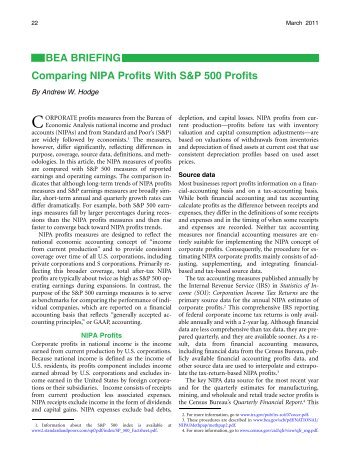 Comparing NIPA Profits With S&P 500 Profits - Bureau of Economic ...