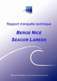 BERGE NICE SEACOR LAREDO - Bureau Enquêtes Accidents de mer