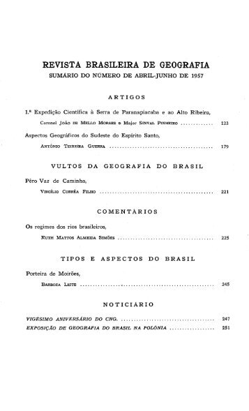 REVISTA BRASILEIRA DE GEOGRAFIA - Biblioteca do IBGE