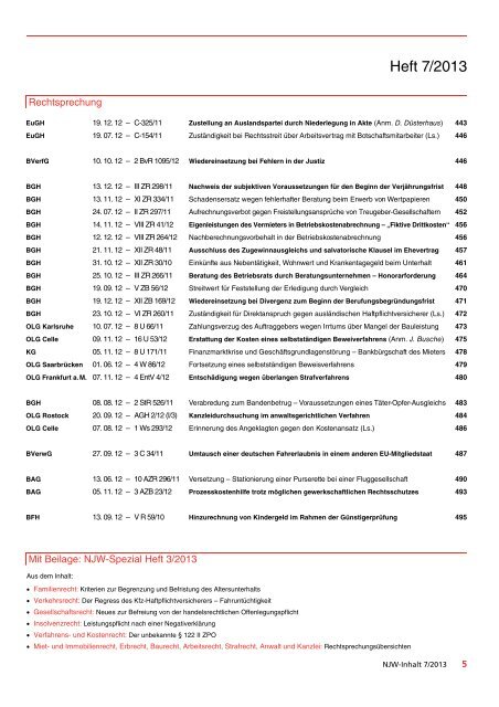 NJW-Inhalt