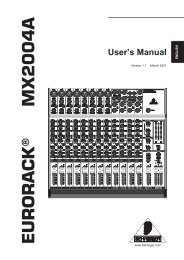 User's Manual - Behringer