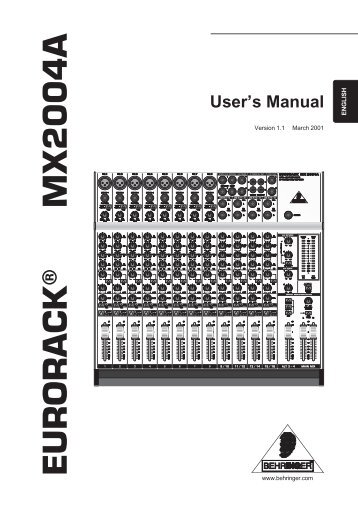 User's Manual - Behringer