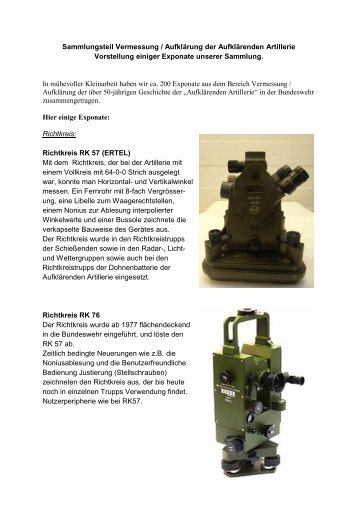 Bilder einiger Exponate aus dem Sammlungsteil ... - beobachter23.de