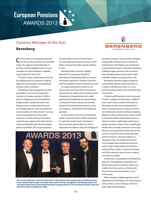 Currency Manager of the Year: Berenberg - Berenberg Bank