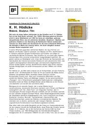 KH Hödicke Malerei, Skulptur, Film - Berlinische Galerie