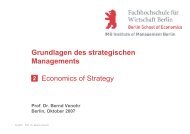 Grundlagen des strategischen Managements Economics of Strategy