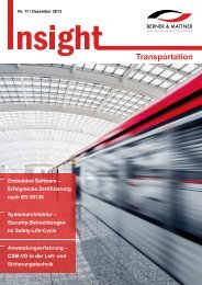11. Newsletter 'Insight Transportation' (pdf 2,0 MB) - Berner & Mattner