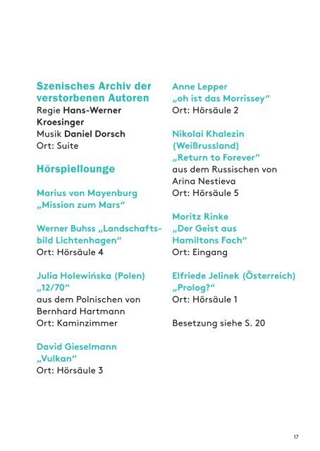 Stückemarkt-Broschüre 2013 - Berlin - Berliner Festspiele