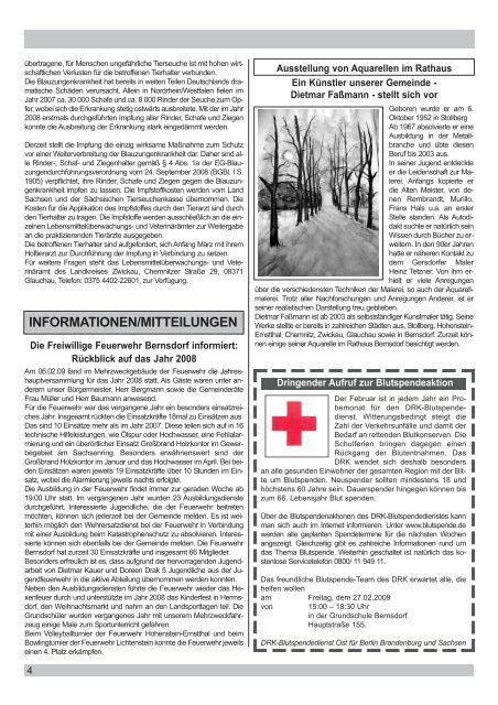 Amtsblatt der Gemeinde Bernsdorf vom 25. Februar 2009