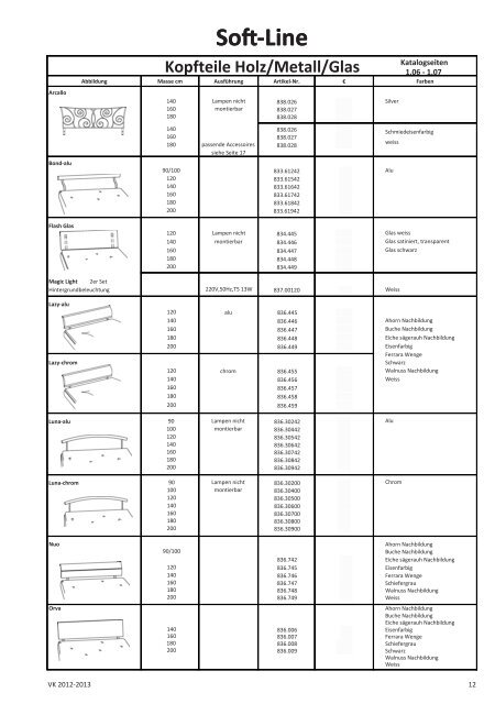 Hasena Preisliste 2012 - 2013 (PDF Download) - Betten Ritter