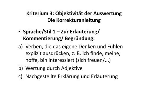 Leistungsbewertung in Deutsch Köster Vortrag 1