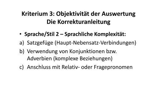Leistungsbewertung in Deutsch Köster Vortrag 1